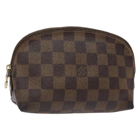 LOUIS VUITTON Damier Ebene Pochette Cosmetic PM Pouch N47516 LV Auth 138275 - Picture 1 of 16